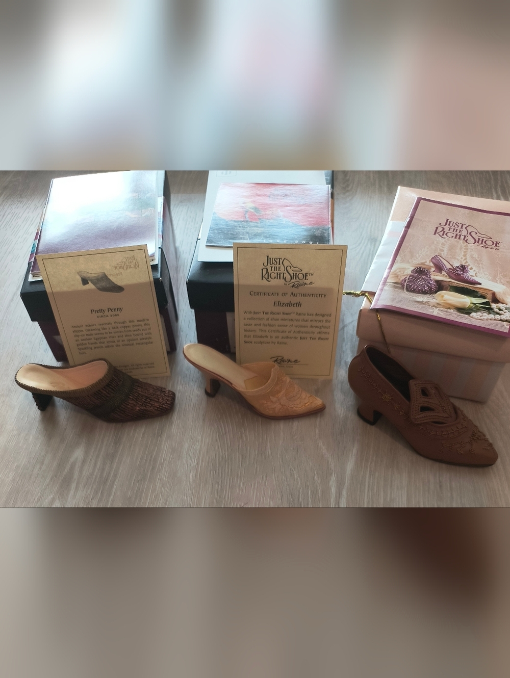 Just the Right Shoe Women's Brown, Gold and Copper Miniature Heels - Set of 3